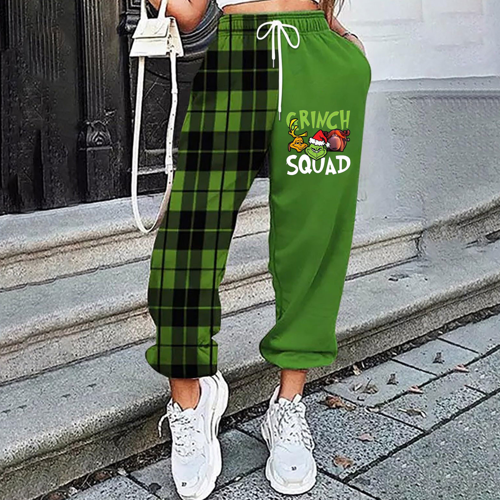 Women's Casual Fashion Christmas Printed Casual Sweatpants Elastic Waist Drawstring Pants