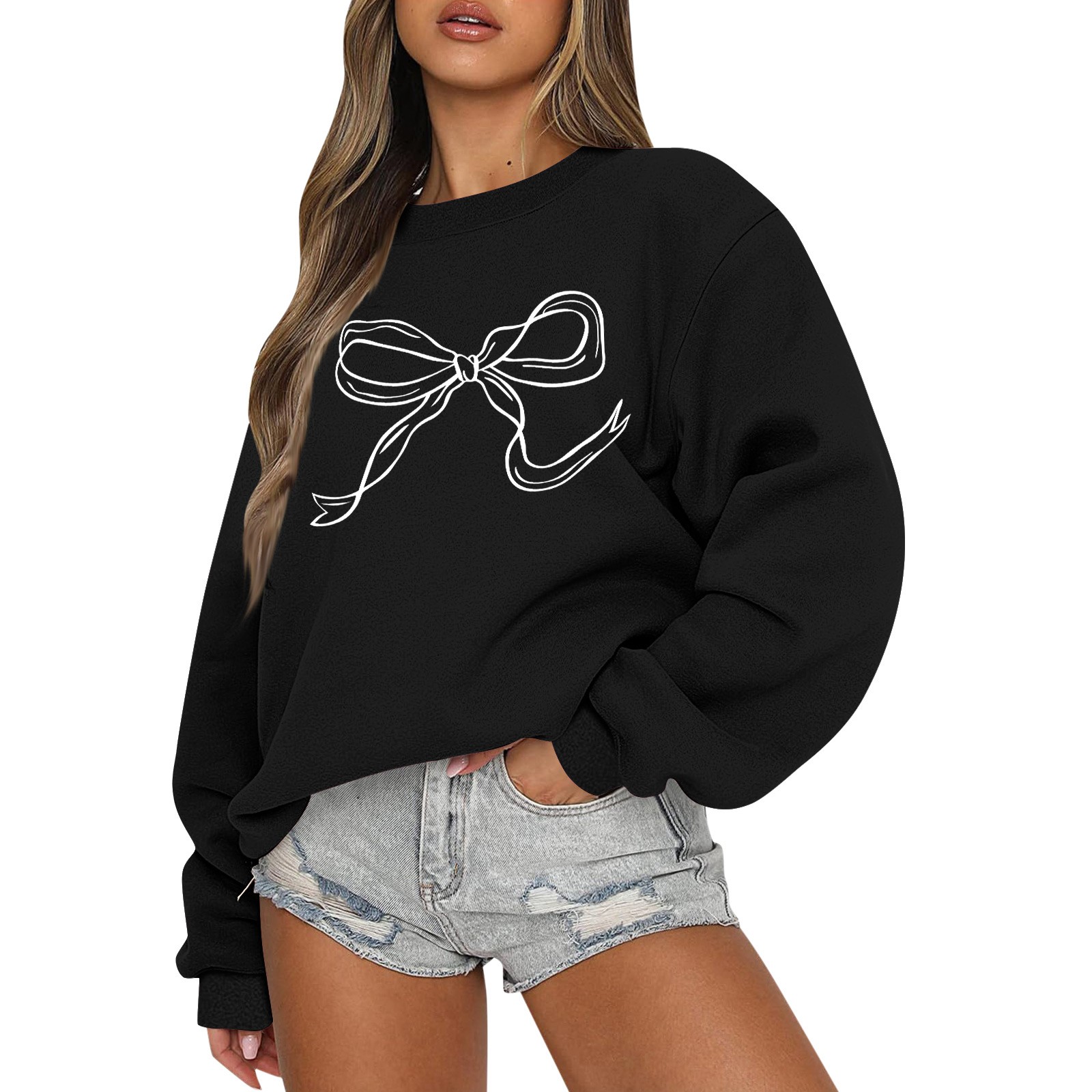 Women's Colorblock Sweatshirt Long Sleeve Round Neck Casual Comfortable Loose Lightweight Women's Sw