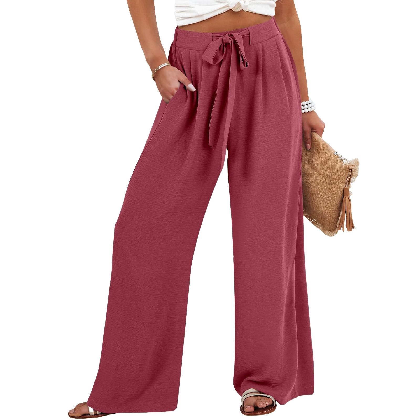 Cotton Linen Pants Women,Casual Wide Leg Palazzo Ghana